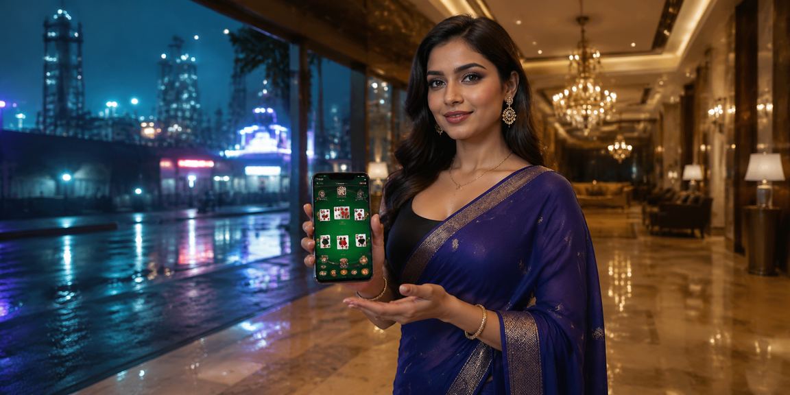 An enthusiastic player enjoying Teen Patti under neon lights in Gazipur